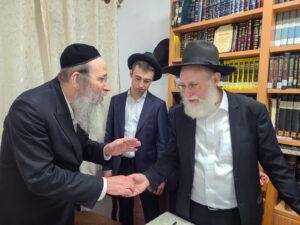 Bais Medrash from Chofetz Chaim of Brooklyn Visiting the Mashgiach and Rabbi Gluestein of Yeshivas Mir Yerushalayim