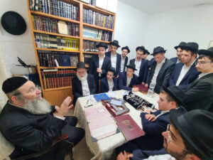 Bais Medrash from Chofetz Chaim of Brooklyn Visiting the Mashgiach and Rabbi Gluestein of Yeshivas Mir Yerushalayim
