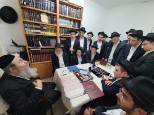 Bais Medrash from Chofetz Chaim of Brooklyn Visiting the Mashgiach and Rabbi Gluestein of Yeshivas Mir Yerushalayim